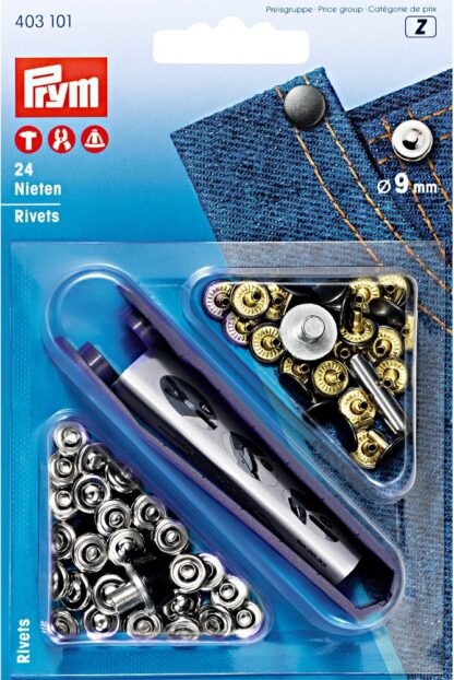 Nieten 9mm silber-al