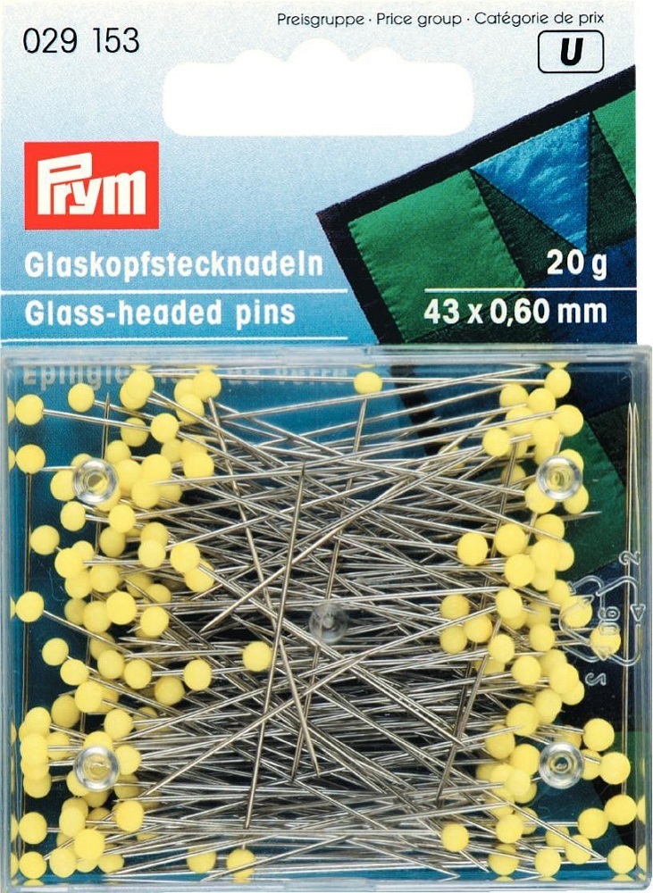 <div class='designation1'>Glaskopf-Stecknadeln Extra lang</div><div class='designation2'>43 x 0.6 mm, 20 g</div>
